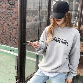 Crew-neck Lettering Loose-fit Sweatshirt