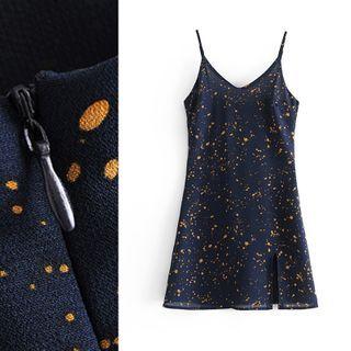 Strappy Print A-line Dress