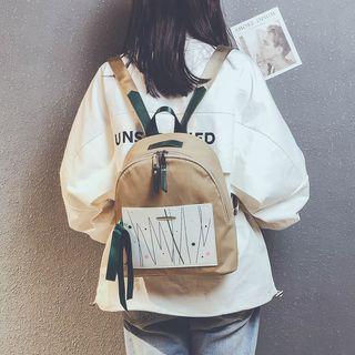 Color Panel Mini Nylon Backpack