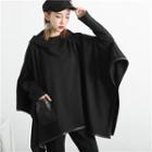 Two-tone Hooded Cape Top