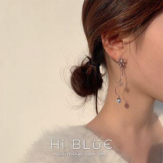 Faux Pearl Rhinestone Drop Earring 1 Pair - S925 Sterling Silver Pin - As Shown In Figure - One Size