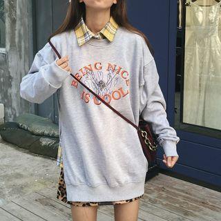 Cut Out Printed Sweatshirt