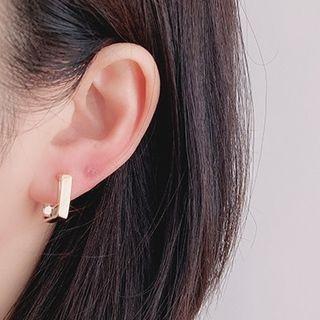 Square Alloy Cuff Earring 1 Pair - Clip On Earring - Gold - One Size