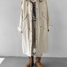 Fleece-lined Long Safari Coat