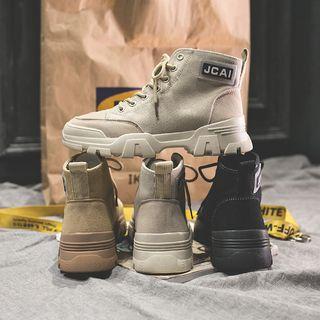Canvas Lace-up Platform High Top Sneakers