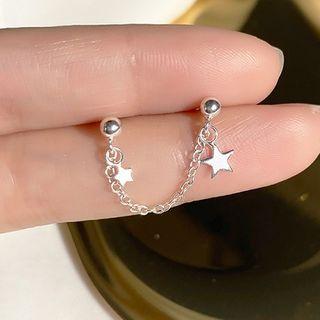 925 Sterling Silver Star Chained Earring