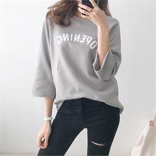 3/4 Raglan-sleeve Lettering T-shirt