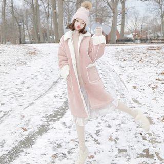 Faux Lambswool Zip Jacket / Coat