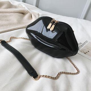 Lip Shape Patent Crossbody Bag