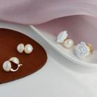 Faux Pearl / Acrylic Flower Earring