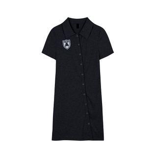 Short-sleeve Bear Embroidered Mini T-shirt Dress