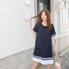 Mock Two-piece Pleat Dress
