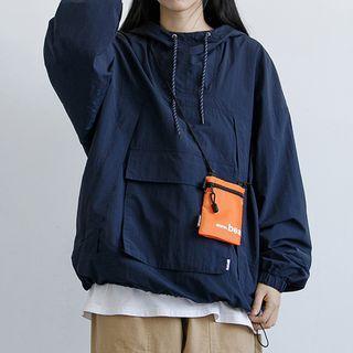 Pocket Detail Oversized Pullover Jacket