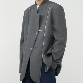 Asymmetrical Zip-up Blazer