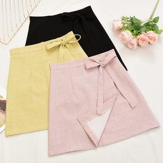 Bow Accent Mini A-line Skirt
