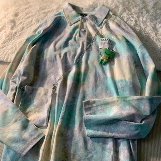 Long-sleeve Tie Dye Polo Shirt