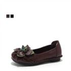 Genuine Leather Rosette Flats