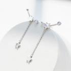Star Drop Earring 1 Pair - Stud Earrings - Silver - One Size
