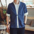 Contrast Trim Short-sleeve Jacket