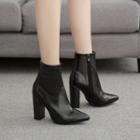 Pointed High-heel Zip Ankle Boots