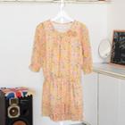 Ruffle-hem Floral Print Chiffon Dress