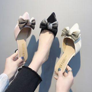 Bow Tie Detail Kitten Heel Mules