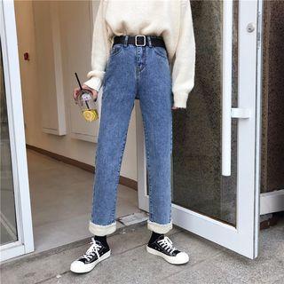 Fleece Panel Straight-fit Pants