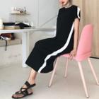 Color-block Loose-fit Short-sleeve Dress