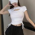 Cut-out Front Cropped Top