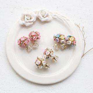 Flower Bouquet Double Side Stud Earrings