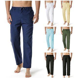 Straight-leg Linen Pants