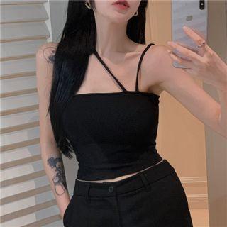 Asymmetrical Camisole Top Black - One Size