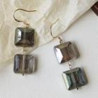 Square Faux Crystal Dangle Earring 1 Pair - 1933 - Black - One Size