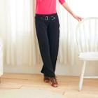 Belted Straight-cut Pants