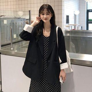 Single Breasted Blazer / Strappy Midi A-line Dress