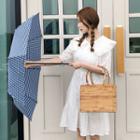 Wide-collar Eyelet Lace Dress White - One Size