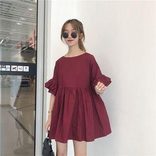 Bell-sleeve Loose-fit Dress