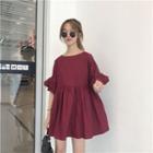 Bell-sleeve Loose-fit Dress