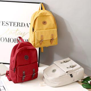 Badge Buckled Lightweight Backpack
