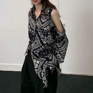 Cold-shoulder Patterned Shirt