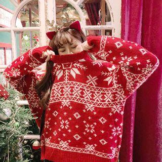 Christmas Patterned Loose-fit Sweater