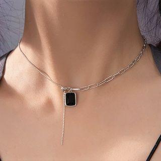Rectangle Pendant Sterling Silver Choker