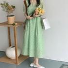Floral Midi Overall Dress / Short-sleeve T-shirt