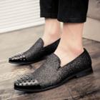 Faux-leather Studded Panel Loafers