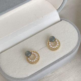 Faux Crystal Faux Pearl Alloy Earring