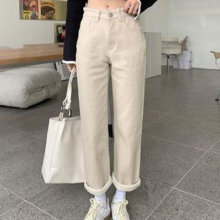 Cropped Baggy Straight Leg Jeans