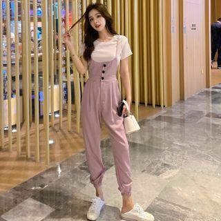 Short-sleeve T-shirt / Suspender Pants / Set