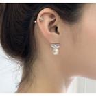 Rhinestone Faux Pearl Drop Earring 1 Pair - 01 - White - One Size