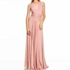 Sleeveless V-neck Open Back Maxi A-line Dress