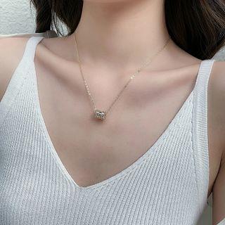 Rhinestone Hoop Necklace 1 Pc - Necklace - As Shown In Figure - One Size